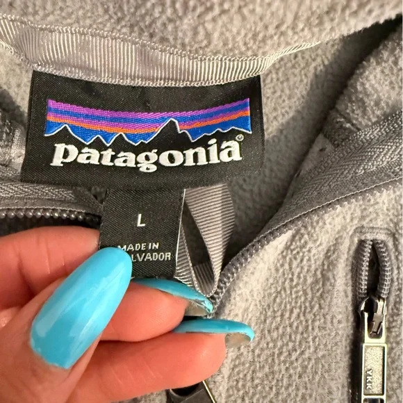 🔥Patagonia Men’s Light Gray Full-Zip Fleece Jacket Size L EC🔥 - Picture 4 of 6